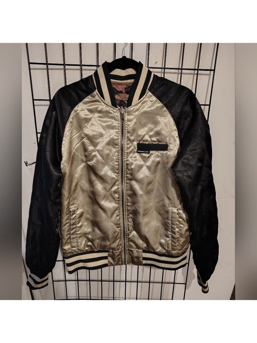 Members Only Skull & Bones 75 Printed Camo Reversible Bomber Jacket
